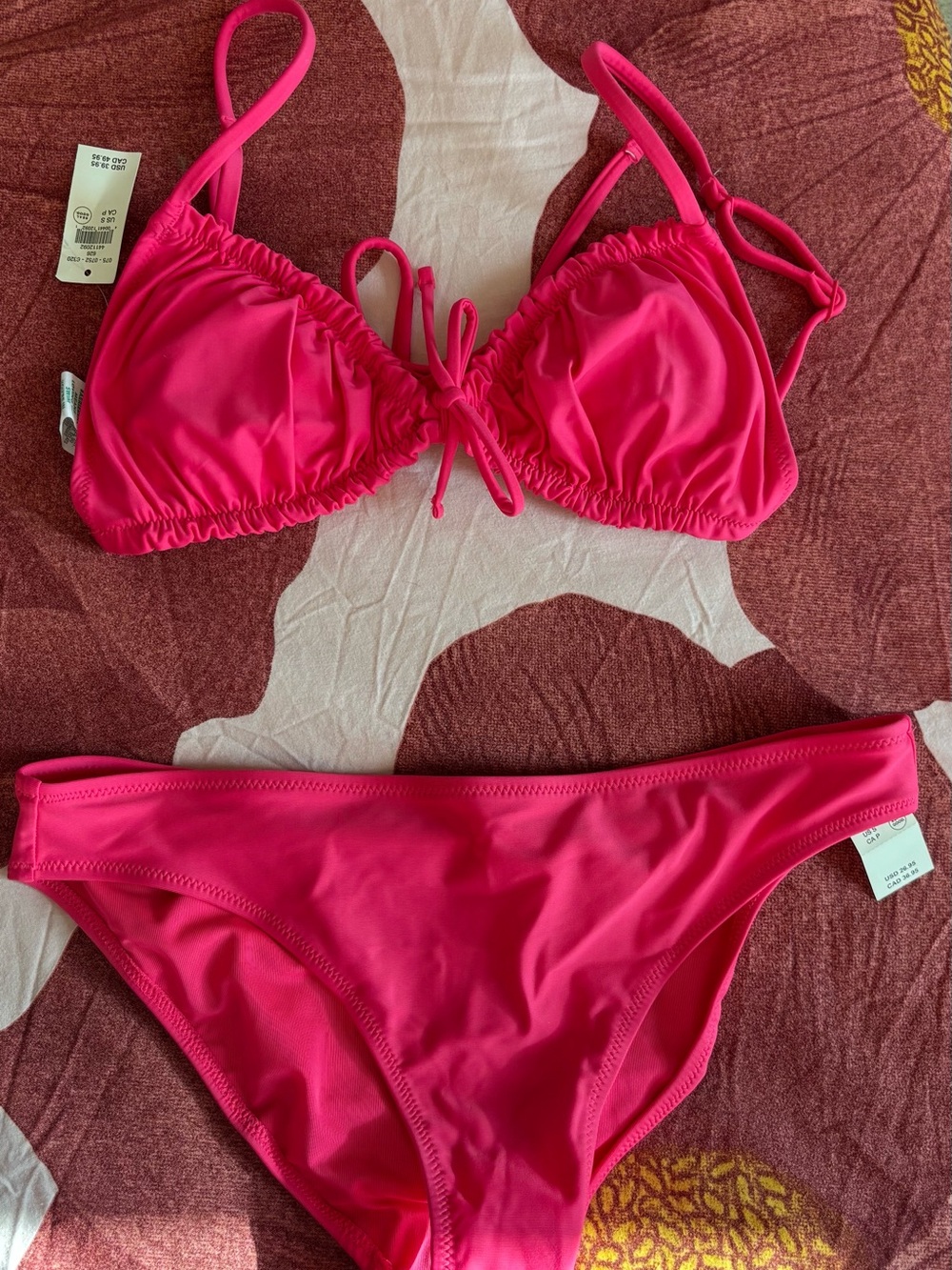 aerie Hot Pink Bikini Two-Piece Swim Set